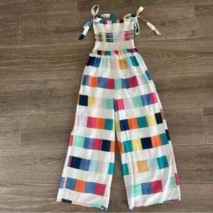 Anthropologie jumpsuit with adjustable tie shoulders, sold out!